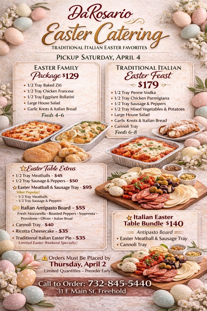 da rosario Easter Catering Specials specials 2026