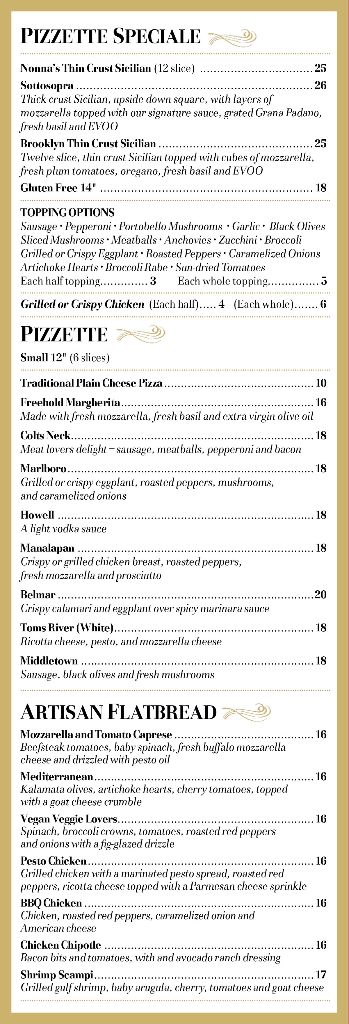 Our Menu